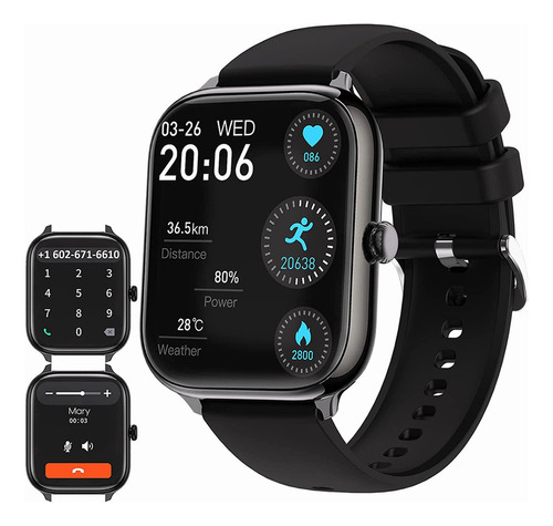 T11c Smartwatch Deportes Reloj Inteligente Bluetooth Llamada Color De La Caja Negro