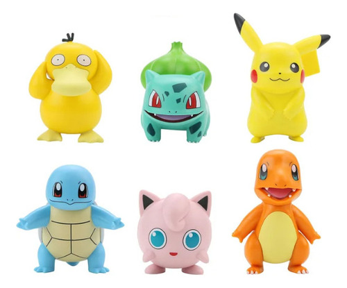 Kit 6 Miniaturas Pokemons Grandes De  Alta Qualidade 8cm Pvc