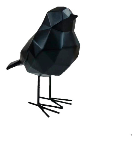 Figura Pájaro Negro Resina Mirlo