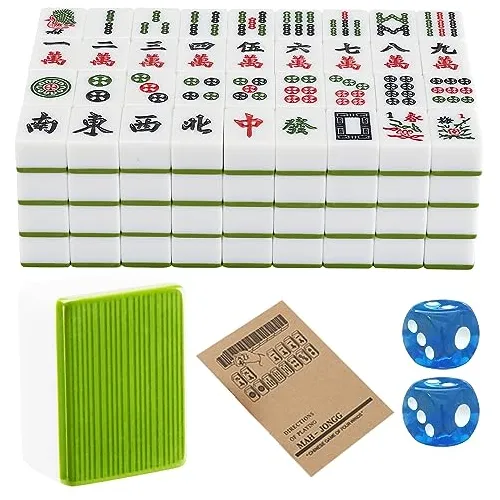 Large Mahjong Tile Set 144 Melamine Tiles Chinese Mahjo...