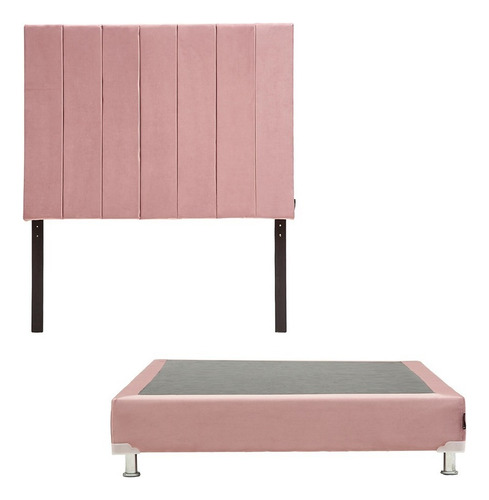 Cabecera Individual Dicasa Argos + Box Dante Palo De Rosa Color Rosa Claro