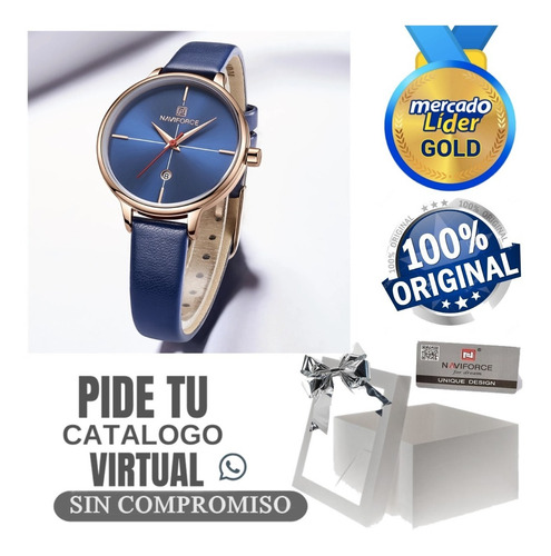 Relojes De Mujer Naviforce Originales Cuero Y Acero Inoxidab