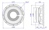 Comprar Woofer 12 Jbl Selenium 12ws600 8ohm 600w Rms 1200w Color Negro