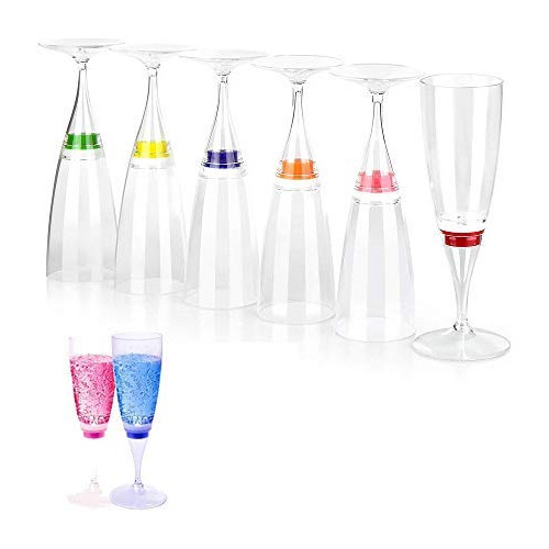 Homeya Copas Led De Vino Para Flauta De Champn (juego De 6 M