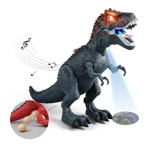 Dinosaurio Rex Con Luz Sonido Y Huevo Sorpresa Proyector 