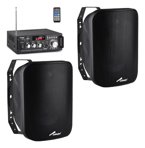 Amplificador Hogar/ Hilo Musical + 2x Cornetas 6.5 De Pared.