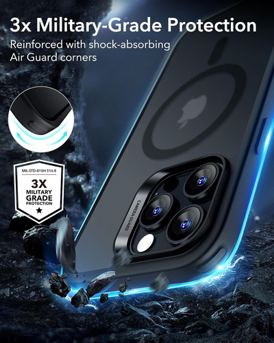 Funda Esr Magnetica Para iPhone 16 Pro Max Negro Escarcha