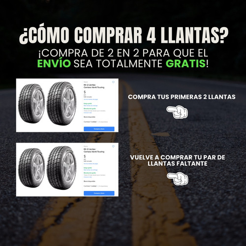 Juego 2 Llantas 205/45r17 88w Xl Centara Vanti Hp