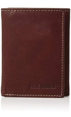 Steve Madden Para Hombre Piel Lisa Rfid Bloqueo Triptico Por