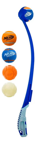 Lanzador De Pelotas Nerf Mascota Perro Set 5 Pelotas Premium