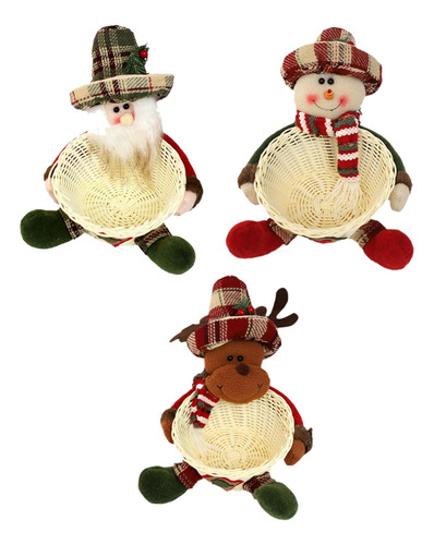 Cuenco Para Dulces, Decoración Navideña, Cesta Tejida,