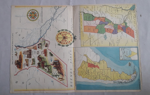Lamina Antiguas De Revista * Billiken * Mapa Santa Fe 2parte