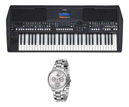 Imagem 1 de 1 de Kit Teclado Yamaha Psr Sx600 E Relogio Dk Feminino Dk11141-2