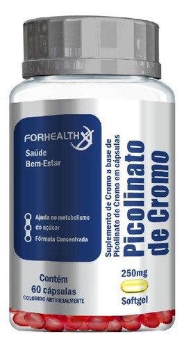 Picolinato De Cromo 250mg Forhealth 60cp Ajuda Com A Glicose