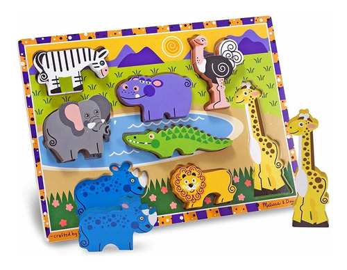Melissa & Doug Safari Rompecabezas De Madera Chunky (preesco