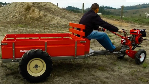 Carreta Traçada 4x4 400t Para Motocultivador Husqvarna Tf338