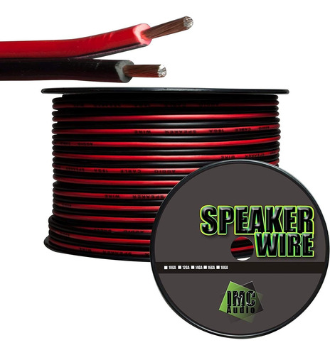 Imc Audio 100 .pies 16 Ga Gauge Red Black 2 Cable De Audio D