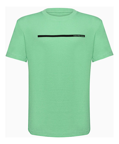 Camiseta Calvin Klein Jeans Infantil Palito Ck Gel Verde