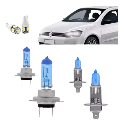 Kit Lâmpadas Gol G5 G6 Super Branca 8500k Foco Duplo Inmetro