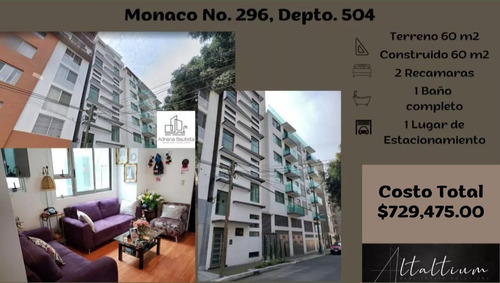 Departamento En La Delegación Benito Juarez, Col. Zacahuitzco, Calle Monaco 296 Depto.504    Nb10-di