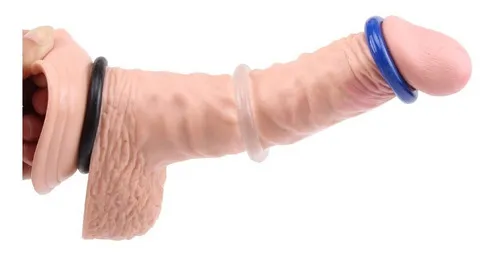 Kit 3 Anillo Peneano Anillo Pene Mantiene Ereccion Sexshop Color Azul