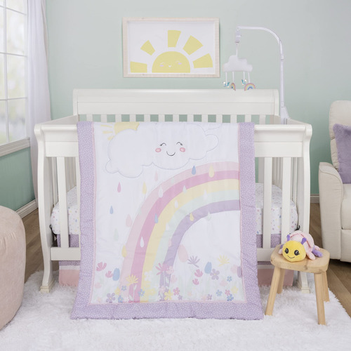 Sammy & Lou Rainbow Showers - Juego De Ropa De Cama De 4 Pie