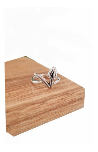 Anillo Simbolo Vegano Plata Vegan Amante Animales