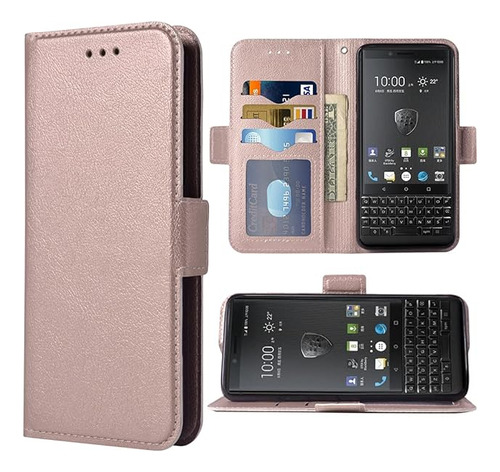 Compatible Con Blackberry Key2 Funda Tipo Cartera Con Correa