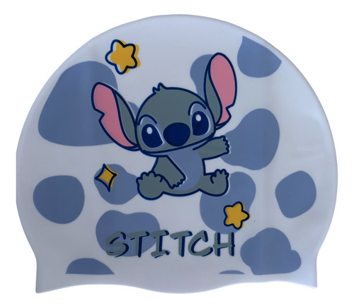 Gorra De Silicon Para Natación Estampada Stitch Blanco Stitch Adulto