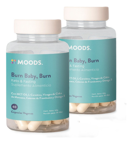 Kit - Moods Keto Y Ayuno Mct Cetonas L Carnitina Acv Omega 3 Sabor Sin sabor