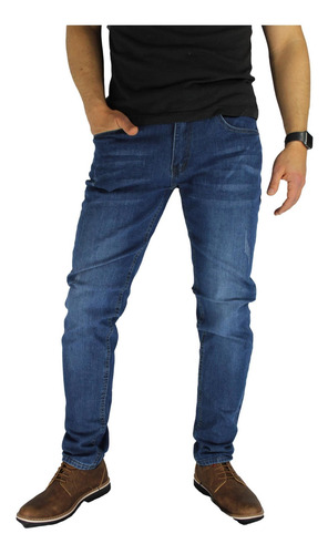 Imagen 7 de 7 de Jeans Hombre Elasticados Slim Azul
