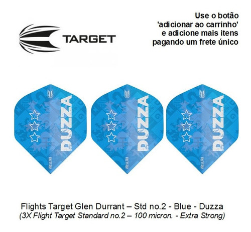 Wc2022 Flights Target Glen Durrant Std2 Blue Duzza 100micron