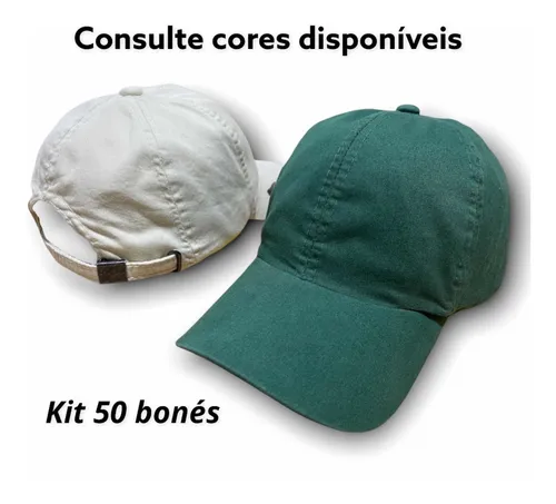 comprar Kit 50 Bonés Atacado Revenda Dad Hat Aba Curva 100% Algodão