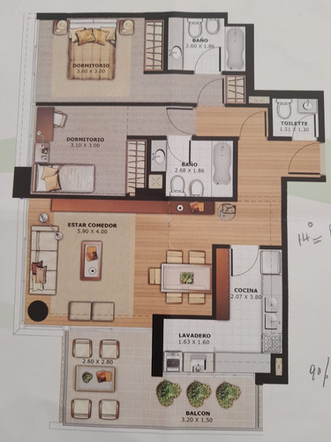 Venta Depto 3 Ambientes En Horizons Vicente Lopez