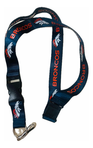 Lanyard Portagafetes Y Llaves Nfl Denver Broncos Azul Marino