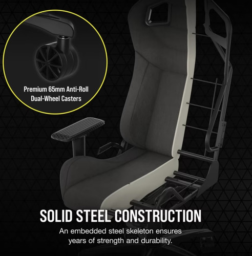 Silla Gamer Corsair T3 Rush Fabric 2023 Carbon