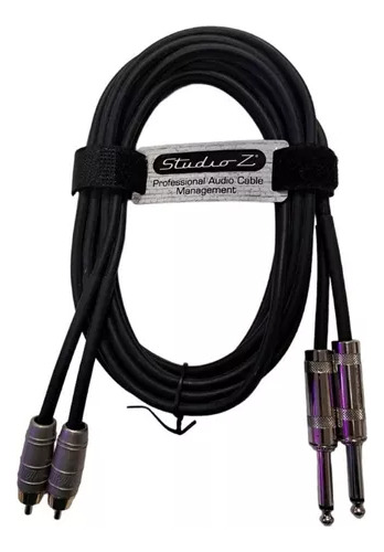 Cable Profesional 2 Rca A 2 Plug Metalicos 3 Metros