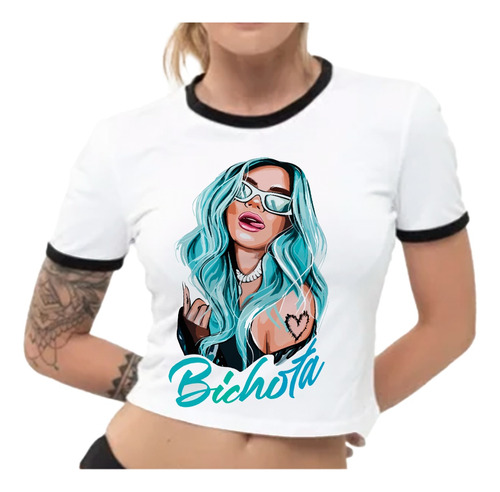 Remera Crop Top Bichota Carol G Mujer