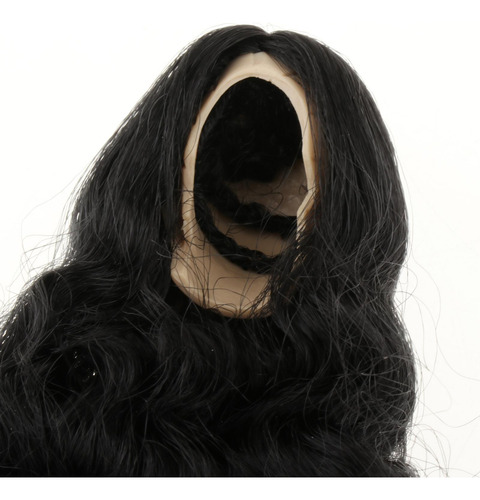 Peluca De Pelo Femenino Para Muñeca, Pelo Rizado Negro