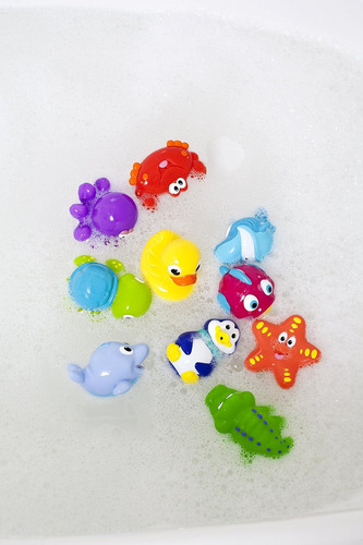 Lote De 10 Juguetes De Baño Divertidos Con Personajes Varia
