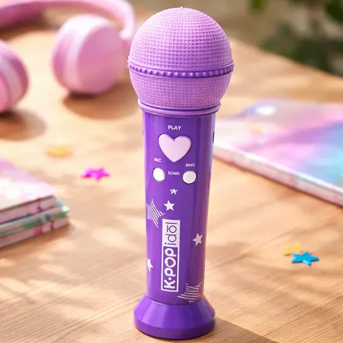 Micrófono De Karaoke Con Soporte Ajustable Y Base LED Para Niños – 100 Cm De Altura, Compatible Con Móvil Y MP3, Ideal Para K-Pop