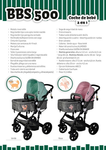 Carrito Changuito De Bebe Nuevo Importado Posiciones Colores