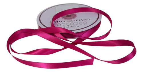 Listón Satinado Económico Satinado 2 Caras 1cm Con 50 Metros Color Fucsia Lisa