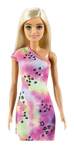 Imagem 2 de 5 de Boneca Basica Barbie Vestido Rosa Tie-dye Ms
