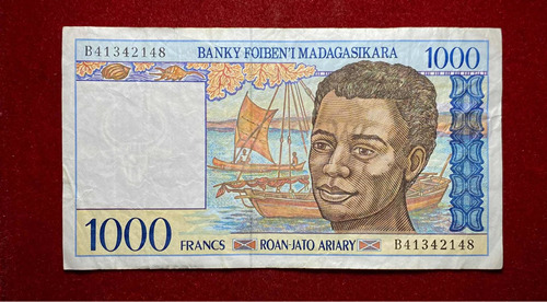 Billete 1000 Francos Madagascar 1995 Pick 76 B