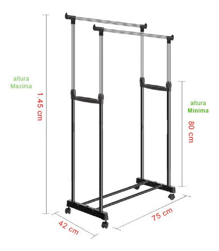 Rack Negro Doble Ajustable