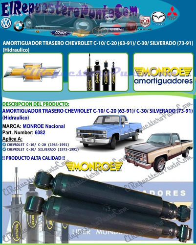 Amortiguador Trasero C10 C20 C30 Silverado 73-91 Hidraulico