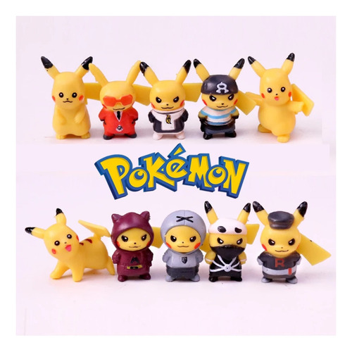 10 Pokemones Pikachu 2.3 Cm Set De 10 Pcs 