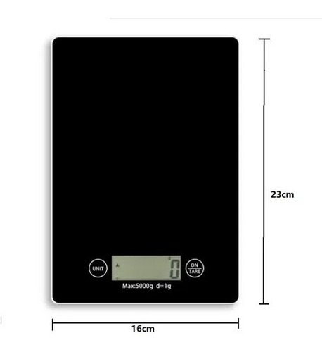 Imagen 2 de 5 de Balanza,pesa Digital Vidrio Templado,0g-5kg Cocina Elegante