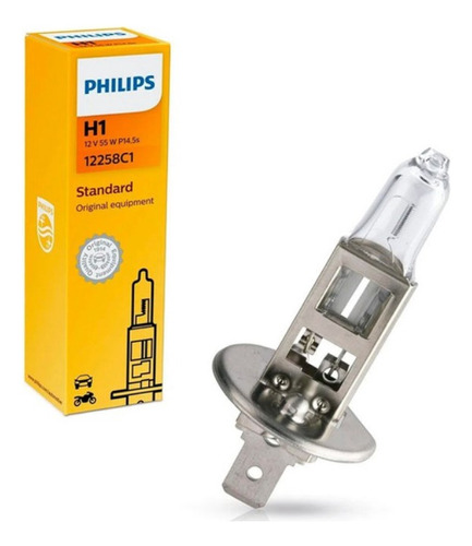 Lampada Farol H1 12v 55w Universal Philips 